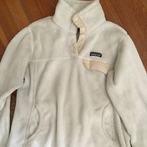 Patagonia women synchilla white fleece size medium
